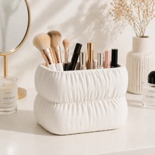 UltraMint Beyaz Dekoratif Makyaj Organizer Fırça ve Kozmetik Düzenleyici