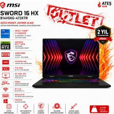 MSI Msı Sword 16 Hx B14VGKG-473XTR I7-14650HX 32GB Ram 1tb SSD 8gb Rtx 4070 Fdos 144 Hz Full Hd 16 Inç Oyun Bilgisayarı