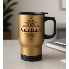 Bk Gift Kişiye Özel Isimli Kulplu Gold Çelik Bardak Termos Mug 450ML-5, Sevgiliye Hediye, Arkadaşa Hediye, Eşe Hediye