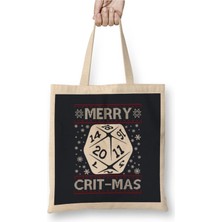 Dekado Dungeons And Dragons Merry Critmas Christmas Knit Pattern Bez Çanta Uzun Saplı