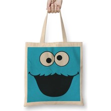 Dekado Cookie Monster Kurabiye Canavarı Bez Çanta Uzun Saplı