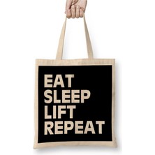 Dekado Eat Sleep Lift Repeat Bez Çanta Uzun Saplı