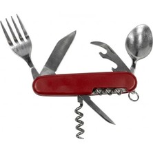 Çadır Dünyası Kamp ve Piknik Çatal Kaşık Bıçak Seti - Portatif Katlanır 2 Parça Ayrılabilir Tasarım, 90 mm Cep Tipi Pratik Set