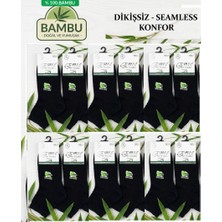 Abani Classic 12 Çift  Emre Orta Yarım - Kısa Konç Erkek Bambu Çorap Siyah