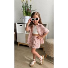 Butik Kız Çocuk Oversize Şortlu 2'li Alt - Üst Takım