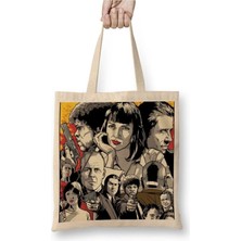 Dekado Pulp Fiction Illüstrasyon Bez Çanta Uzun Saplı
