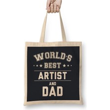 Dekado Fathers Day World's Best Artist And Dad Tasse Bez Çanta Uzun Saplı