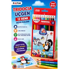 Fatih Tridocia 12 Renk Üçgen Kuru Boya Kalemi Seti Kırılmaya Dayanıklı Özel Sb Uç