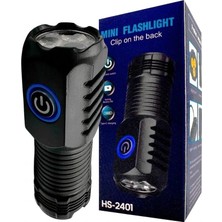 Çadır Dünyası HS-2401 Mini LED El Feneri - USB Şarj Edilebilir, Ultra Parlak ve Kompakt Tasarım | Kamp, Araç ve Acil Durum Aydınlatması