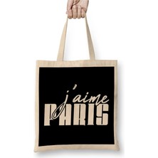Dekado French Slogan J'aime Paris Bez Çanta Uzun Saplı