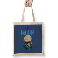 Dekado To The Moon Dogecar Dogecoin Crypto Logo Merch Bez Çanta Uzun Saplı