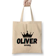 Dekado Oliver Name Custom Design Gift Baby-Gift For Him Bez Çanta Uzun Saplı