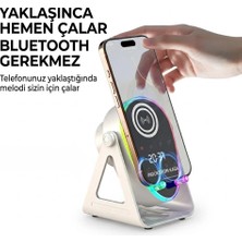 Çadır Dünyası Model  Akıllı Indüksiyon Hoparlör & 180° Döner Telefon Standı - Bluetooth V5.3, Rgb Işıklı, Metal Gövdeli ve Hi-Fi Ses Amplifikatörü