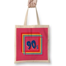 Dekado 80S Vintage Retro Design Slogan Style Art- Tv Kid Movies Bez Çanta Uzun Saplı
