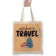 Dekado Funny Travel Gift Design Lover-Trippin Wanderlust Journey Adventurer Vacation Bez Çanta Uzun Saplı