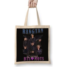 Dekado Bts Mots Bangtan Bez Çanta Uzun Saplı