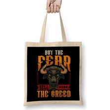 Dekado Buy The Fear Sell The Greed Trading Investing Bull Bez Çanta Uzun Saplı