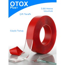 Otox Çift Taraflı Bant | 10 mm x 3.80 Metre | Silikonlu | Yüksek Şeffaflık Güçlü Yapışkanlı Çift Taraflı Nano Montaj Bandı |  Çok Amaçlı Şeffaf Sabitleyici Bant