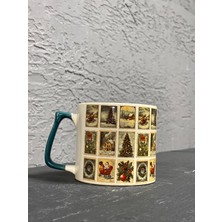 Mor Mürekkep Yılbaşı Pulları Yeşil Kulplu Prime Yılbaşı Hediyesi Bardak Kupa Fincan Mug