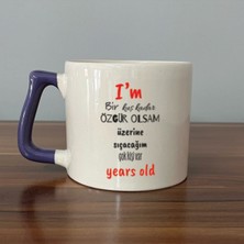 Mor Mürekkep I`m Bir Kuş Kadar Özgür Olsam Mor Kulplu Prime Motivasyon Hediyesi Bardak Kupa Fincan Mug