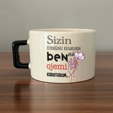 Mor Mürekkep Sizin Estirdiğiniz Rüzgar Ile Siyah Kulplu Kare Laf Sokma Hediyesi Bardak Kupa Fincan Mug