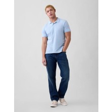 Gap Logo Piqué Polo Yaka T-Shirt Erkek Mavi T-Shirt Polo Yaka Tişört