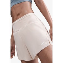 Nike Dri-Fit Brief-Lined Trail Running Short Fermuar Cepli Reflektörlü Slip Astarlı Kadın Koşu Şortu Krem