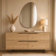 Voguemaxima Home Marina 4 Kapaklı Metal Ayaklı Konsol 160X44,5X74,3 cm Sepet