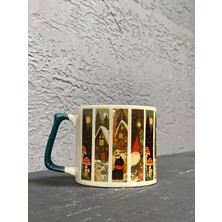 Mor Mürekkep Yılbaşı Desenleriyeşil Kulplu Prime Yılbaşı Hediyesi Bardak Kupa Fincan Mug