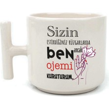 Mor Mürekkep Sizin Estirdiğiniz Rüzgar Ile Beyaz Kulplu T Laf Sokma Hediyesi Bardak Kupa Fincan Mug