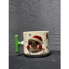 Mor Mürekkep Sad Üzgün Hamster Beyaz Kulplu T Yılbaşı Hediyesi Bardak Kupa Fincan Mug