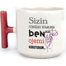 Mor Mürekkep Sizin Estirdiğiniz Rüzgar Ile Kırmızı Kulplu T Laf Sokma Hediyesi Bardak Kupa Fincan Mug