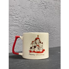 Mor Mürekkep Meowy Christmast Kedi Ağacı Halıkırmızı Kulplu Prime Yılbaşı Hediyesi Bardak Kupa Fincan Mug