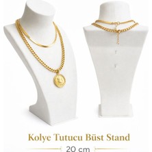UltraMint Şık Tasarımlı Plastik Takı Standı 20 cm Beyaz Düzenleme Büstü