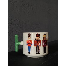 Mor Mürekkep Kurşun Asker Tam Tur Yeşil Kulplu T Yılbaşı Hediyesi Bardak Kupa Fincan Mug