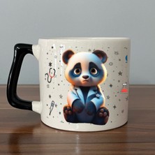 Mor Mürekkep Sad Üzgün Panda - Meslek: Doktor Siyah Kulplu Prime Meslek Hediyesi Bardak Kupa Fincan Mug