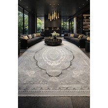 DMR Merinos Rodin 19774 096 Gri Krem Salon Halısı Oturma Halısı