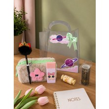 Munis Sevimli Yıldız Temalı Kırtasiye Seti / Peluş Kalem Kutusu, Hb Kalem, Silgi, Washi Bantlar, Kalemtraş