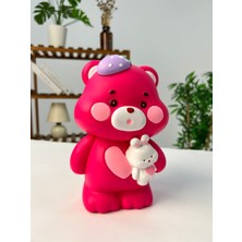 Favora Çilekli Ayıcık Kumbara - Koyu Pembe
