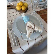 Monochrome Çizgili %100 Pamuk Runner & 2 Peçete Seti