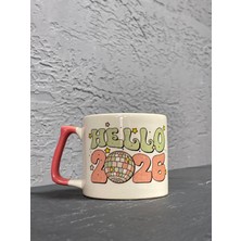 Mor Mürekkep Hello 2026 Pembe Kulplu Prime Yılbaşı Hediyesi Bardak Kupa Fincan Mug