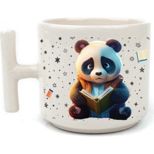 Mor Mürekkep Sad Üzgün Panda - Meslek: Öğrenci Beyaz Kulplu T Meslek Hediyesi Bardak Kupa Fincan Mug