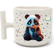 Mor Mürekkep Sad Üzgün Panda - Meslek: Öğretmen Beyaz Kulplu T Meslek Hediyesi Bardak Kupa Fincan Mug