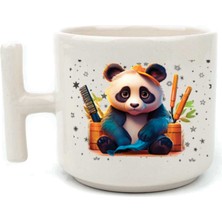 Mor Mürekkep Sad Üzgün Panda - Meslek: Kuaför Beyaz Kulplu T Meslek Hediyesi Bardak Kupa Fincan Mug