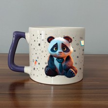 Mor Mürekkep Sad Üzgün Panda - Meslek: Öğretmen Mor Kulplu Prime Meslek Hediyesi Bardak Kupa Fincan Mug
