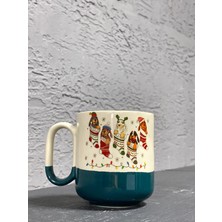 Mor Mürekkep Çoraptaki Köpekler Yeşil Kulplu Arya Yılbaşı Hediyesi Bardak Kupa Fincan Mug