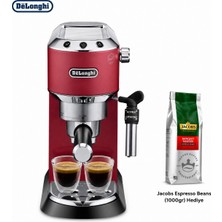 DeLonghi Kırmızı Manuel Espresso Makinesi, Barista Tipi Kahve Hazırlama, Kompakt Metal Gövde, Süt Köpürtme Aparatı ve Günlük Mutfak Için Şık Çözüm Pratik Kullanım, Kolay Temizlik ve Kompakt Mutfak Uyumuyla