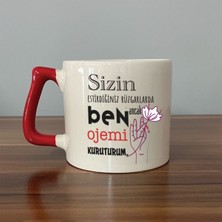 Mor Mürekkep Sizin Estirdiğiniz Rüzgar Ile Kırmızı Kulplu Prime Laf Sokma Hediyesi Bardak Kupa Fincan Mug