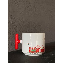 Mor Mürekkep Noel Baba Trenikırmızı Kulplu T Yılbaşı Hediyesi Bardak Kupa Fincan Mug