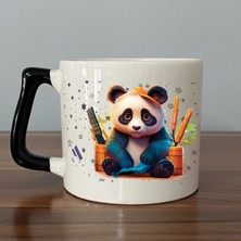 Mor Mürekkep Sad Üzgün Panda - Meslek: Kuaför Siyah Kulplu Prime Meslek Hediyesi Bardak Kupa Fincan Mug